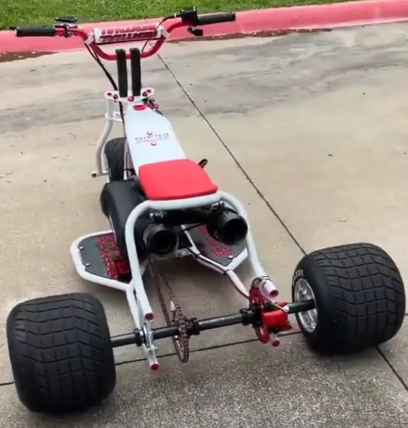 white and Red Mini Bike